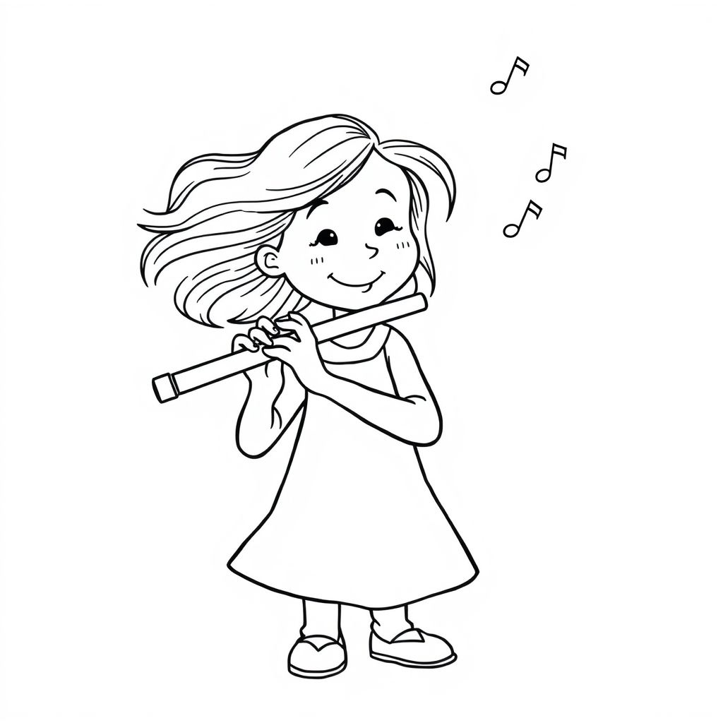 a girl playing the flute.