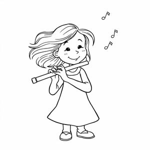a girl playing the flute.