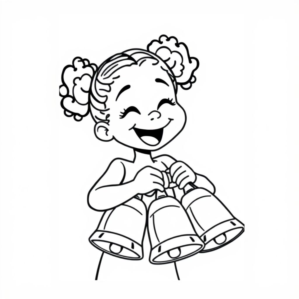 a black girl playing the bells.