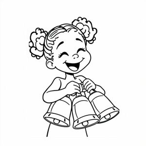 a black girl playing the bells.
