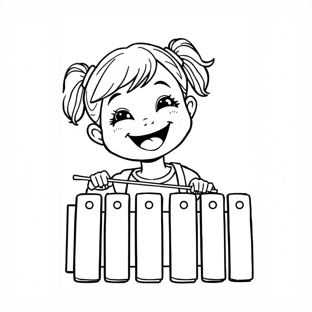 a girl playing the xylophone