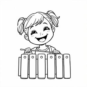 a girl playing the xylophone