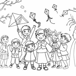 kids celebrating spring festival