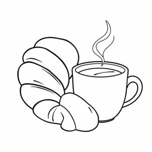 croissant and french cafe au lait