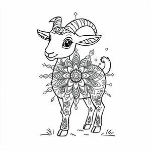 a goat drawn in mandela style