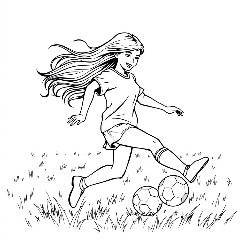 teen girl playing soccer
