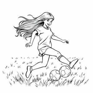teen girl playing soccer
