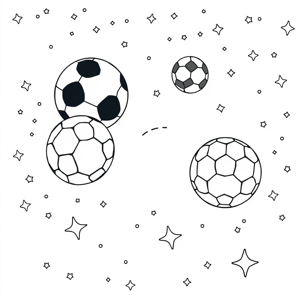soccer ball looking planets in space


