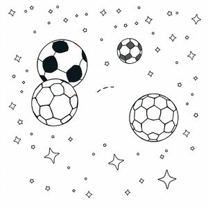 soccer ball looking planets in space

