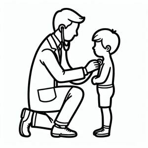 The doctor is examining the baby