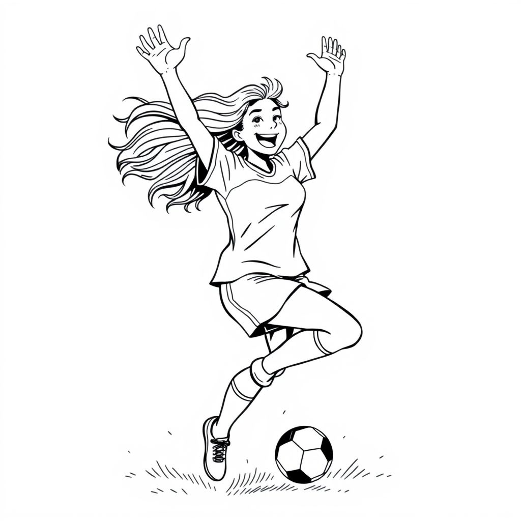soccer female black
 celebrating goal