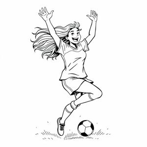 soccer female black
 celebrating goal