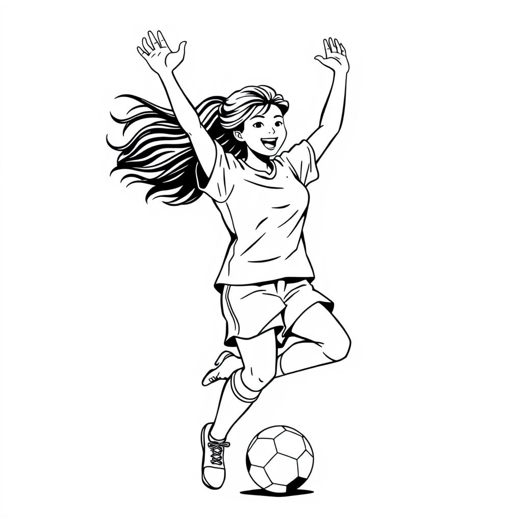 soccer asian female 
 celebrating goal