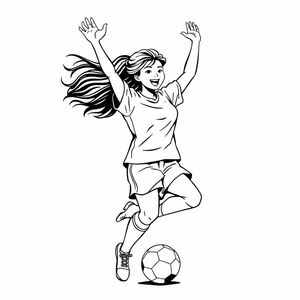soccer asian female 
 celebrating goal