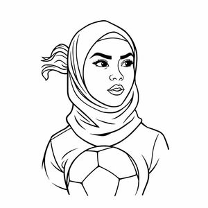 Bóng đá nữ headshot khăn trùm đầu