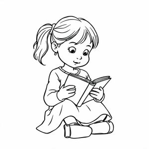 Một cô bé đang đọc sách