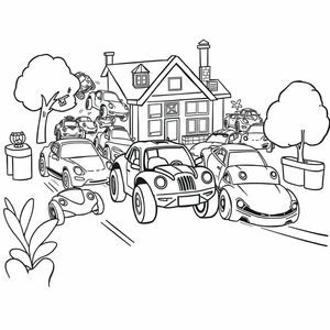 The toy cars in the room suddenly come to life and organize thrilling races around the little owner's house.