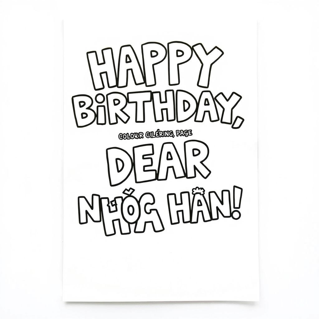 Text “HAPPY BIRTHDAY, DEAR NGOC HAN!”
