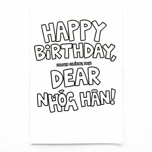 Text “HAPPY BIRTHDAY, DEAR NGOC HAN!”