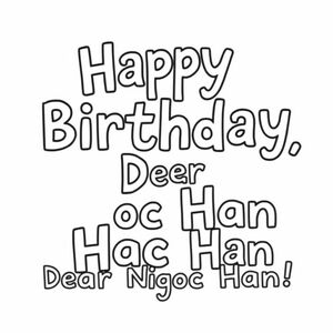 Text “Happy Birthday, Dear Ngoc Han!”
