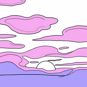The sky in the afternoon is purple and pink and blue together