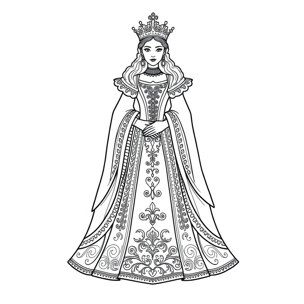 1 ancient queen dress, sophisticated, formal, noble