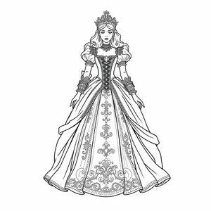 The dress of the queen, the sophisticated, luxurious, noble, mysterious, sophisticated, has a combination of tudor and rococo