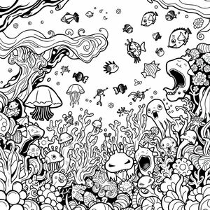 The sea is deep, dangerous, many mysterious fantasy details, many strange creatures