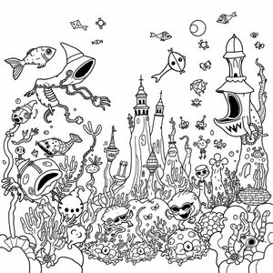 Ocean, danger many mysterious fantasy details many strange creatures