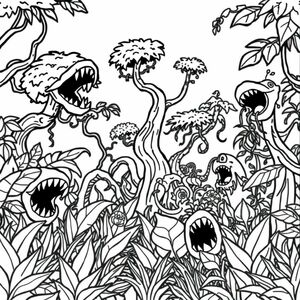 1 Forest full of carnivorous plants of many shapes