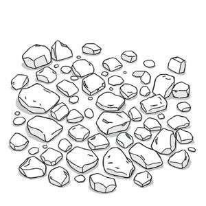 It was full of strangely large and small shaped stones that fell everywhere