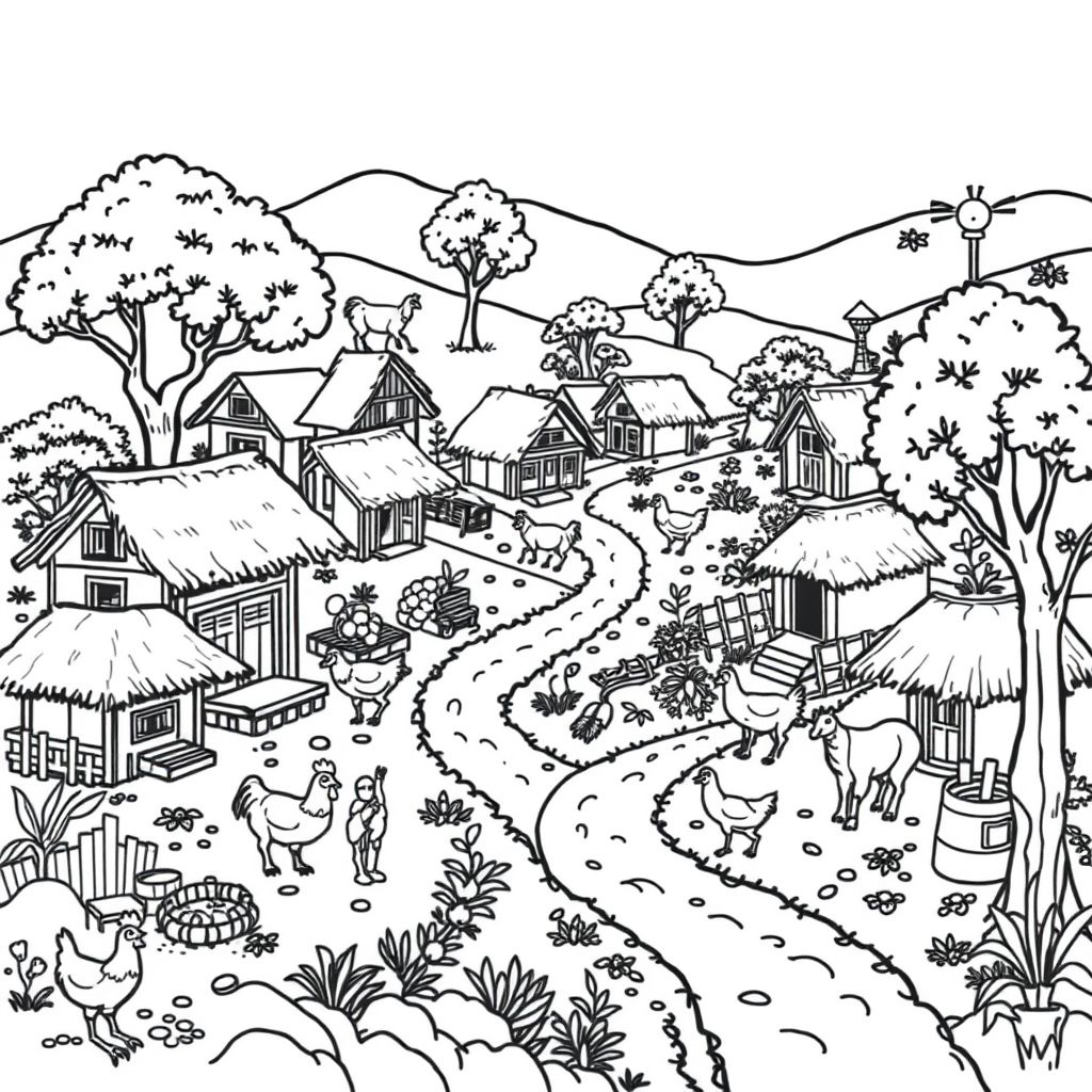 Countryside with many details
