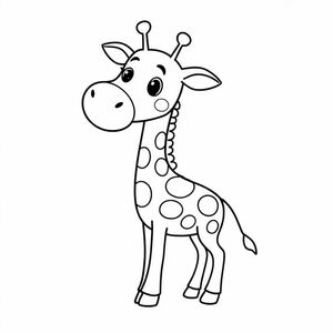 A gentle giraffe with a long neck and round spots