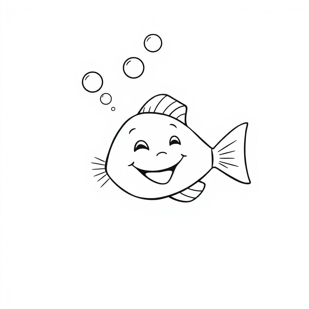  happy fish blowing bubbles underwater