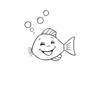  happy fish blowing bubbles underwater