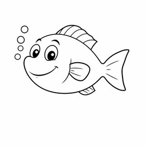  happy fish blowing bubbles underwater simple
