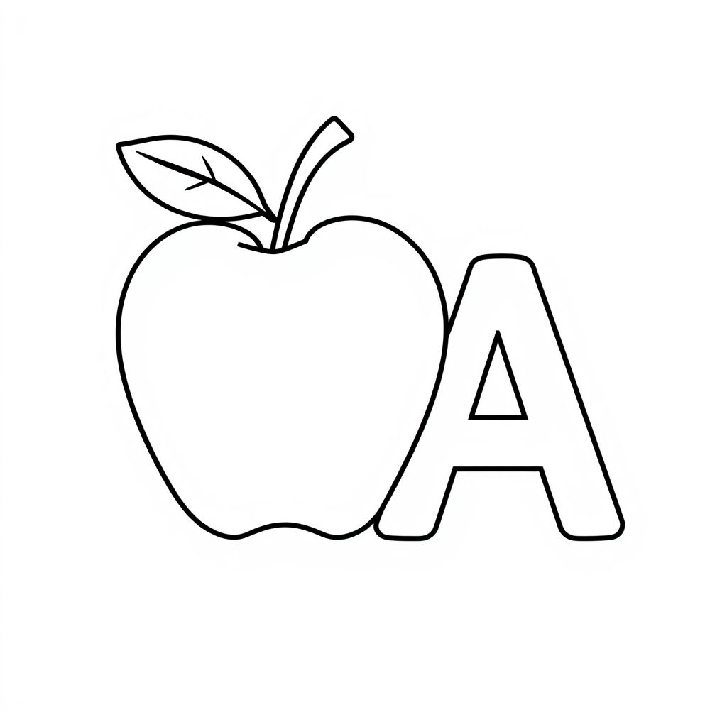 AN apple and a letter A