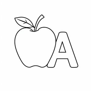 AN apple and a letter A