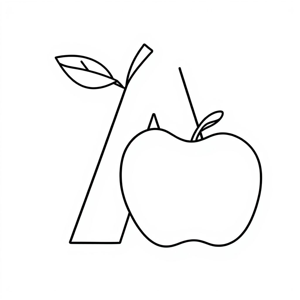 Huge letter A and an Apple