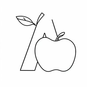 Huge letter A and an Apple