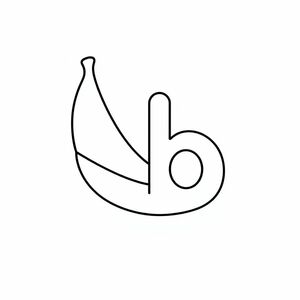 letter B and a bananna