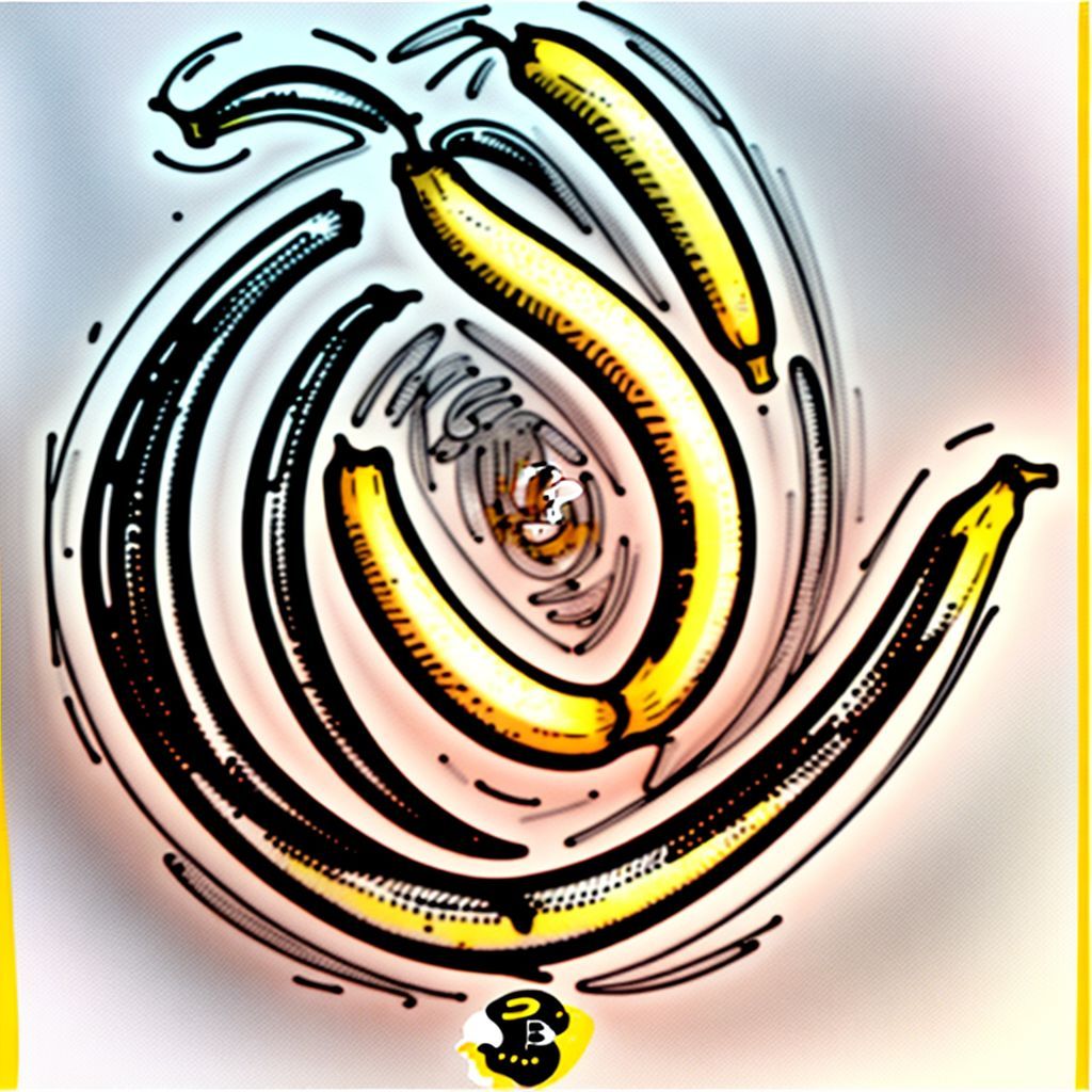 Big letter B and a bananna