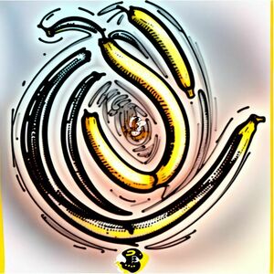 Big letter B and a bananna