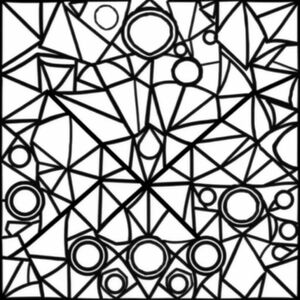 geometrical trippy coloring page 