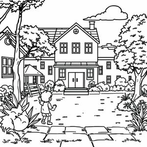back of schoolyard without kids 
