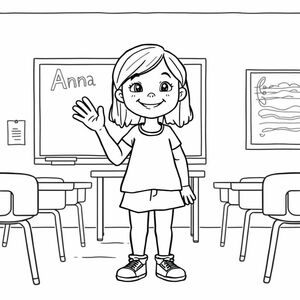 Anna a new student introducing herself in class