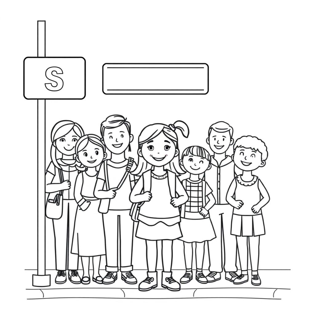 Anna arrives home from school her family is awaiting her at the bus stop she introduces her family which is her mother father brother sister grandmother aunt uncle and cousin