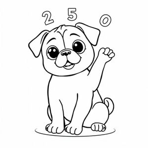A pug puppy counting to 10