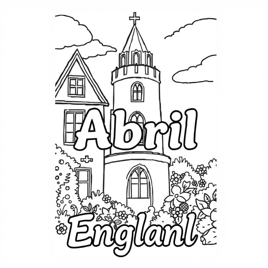 England colouring page with Name Abril