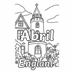 England colouring page with Name Abril